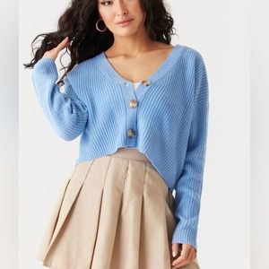 Charlotte Russe Knit Button-Up Cropped Cardigan